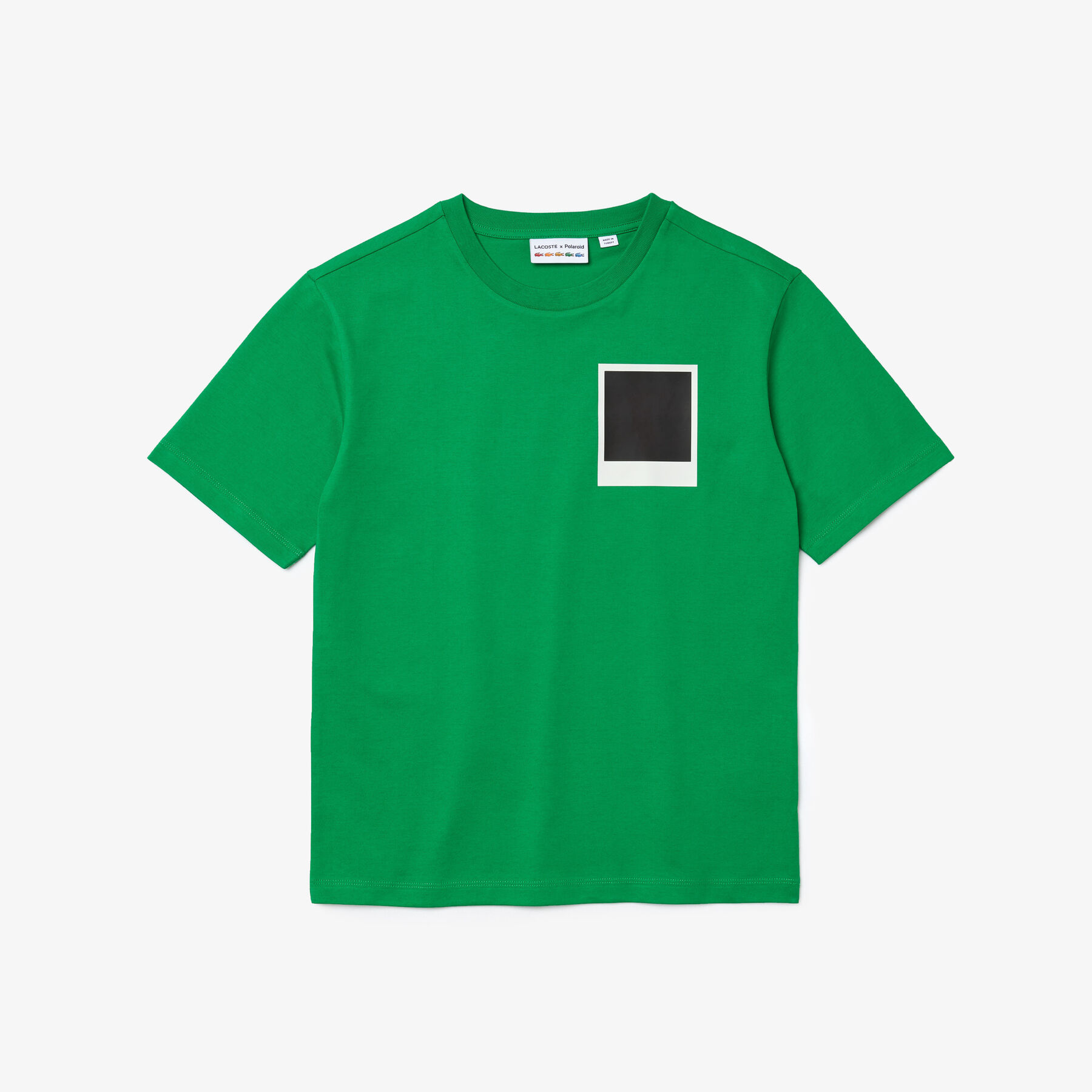 lacoste women s crew neck polaroid collaboration print cotton t shirt