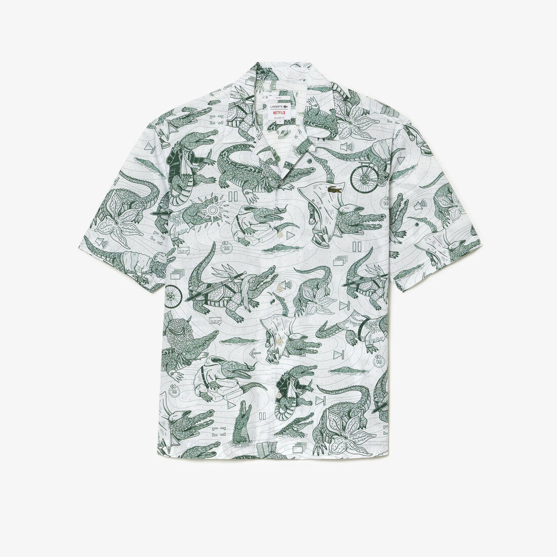 قميص لاكوست بأكمام قصيرة ونقشة للرجال مجموعة Lacoste x Netflix