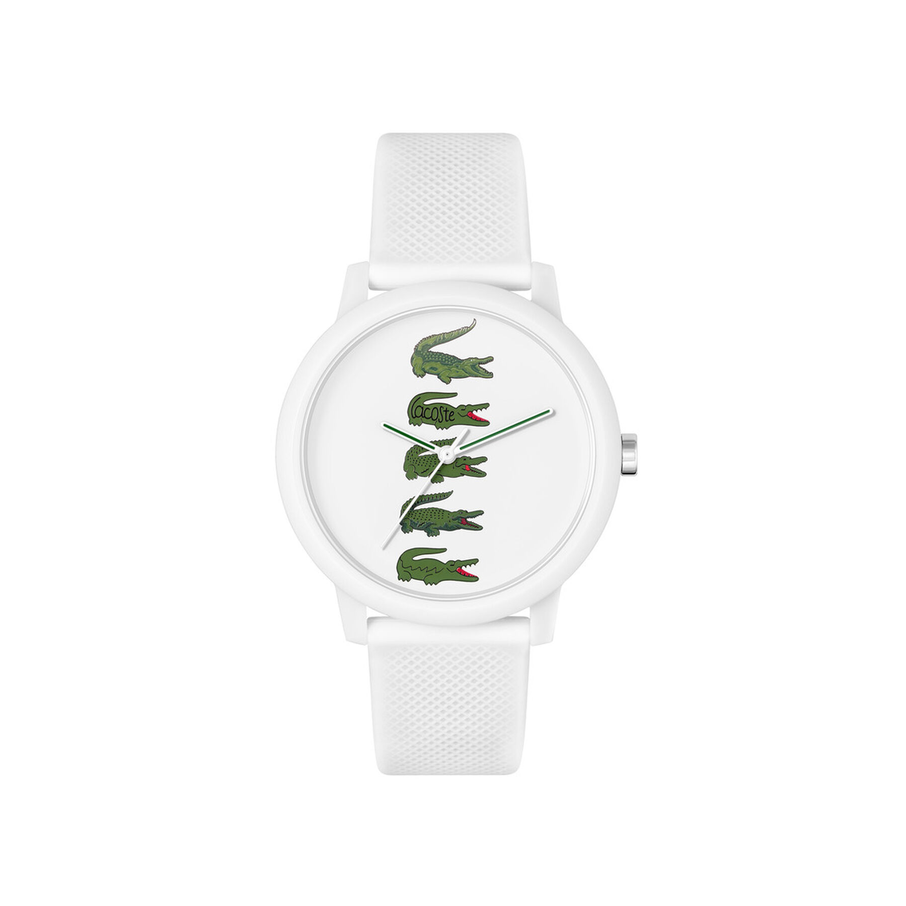 lacoste unisex white silicone strap watch