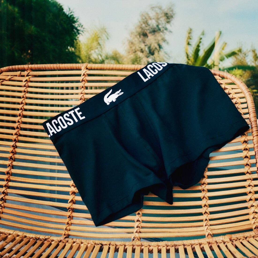 Men's Lacoste Branded Jersey Trunk Three-Pack Men's Lacoste Branded Jersey Trunk Three-Pack