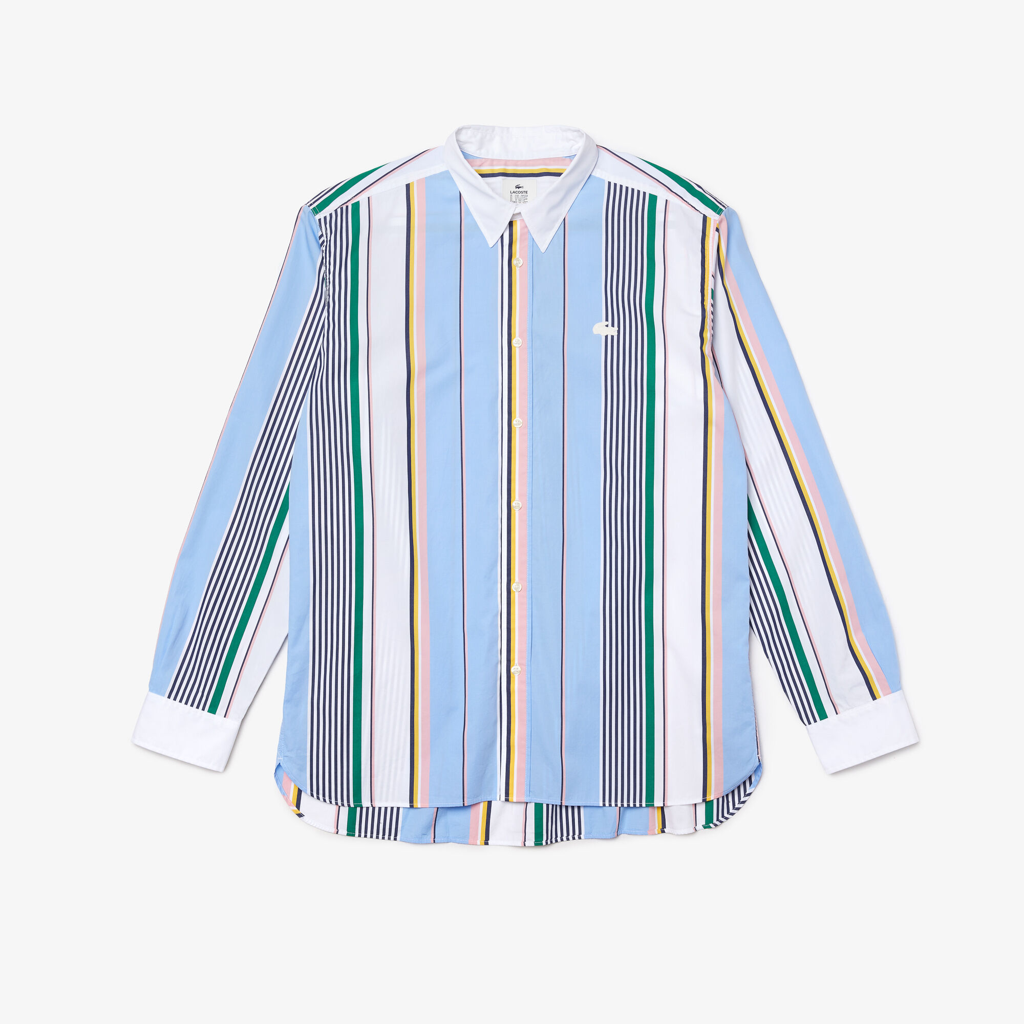 تي شيرت قطن للرجال بخطوط غير متطابقة وقصة مريحة مجموعة Lacoste LIVE تي شيرت قطن للرجال بخطوط غير متطابقة وقصة مريحة مجموعة Lacoste LIVE