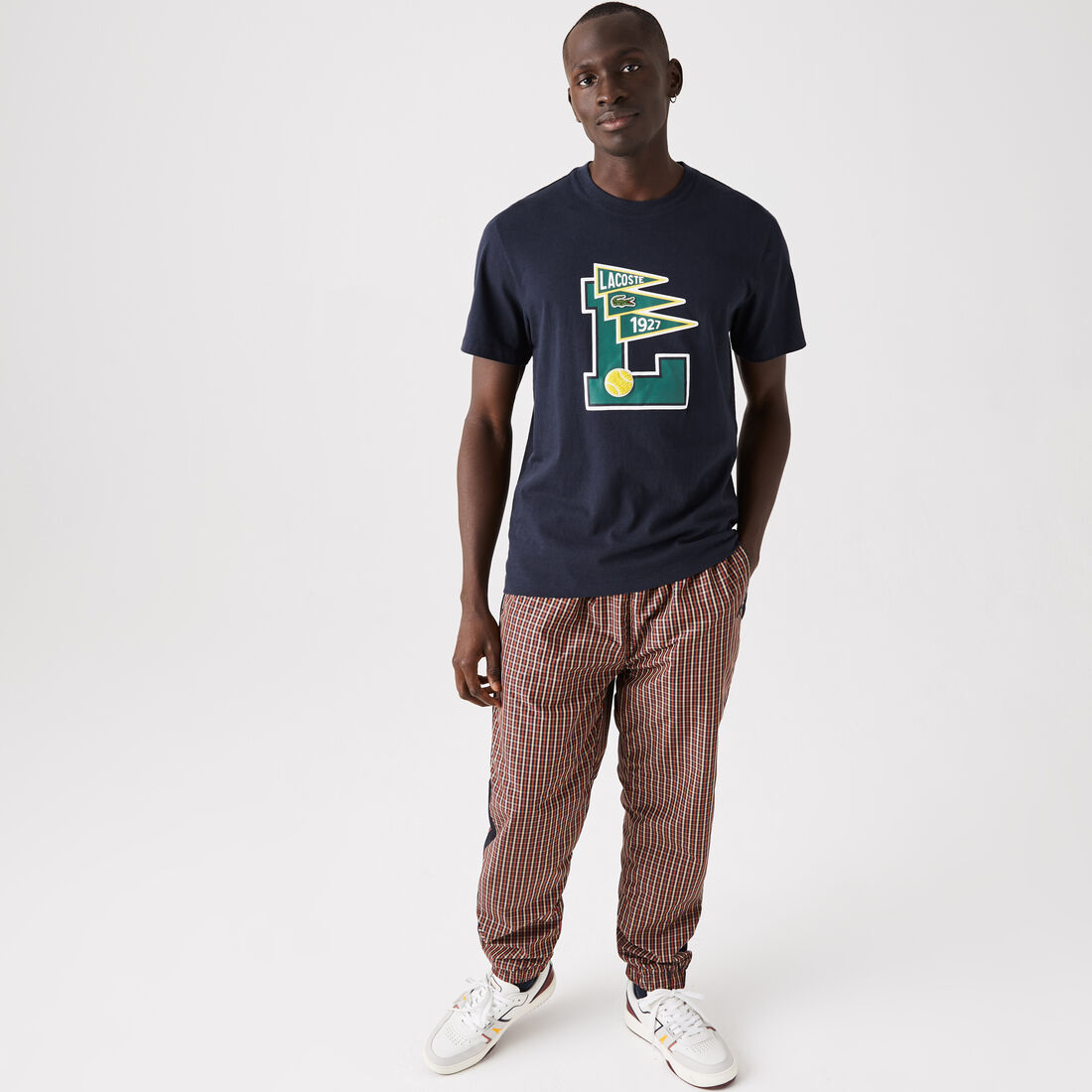 تيشيرت قطني رجالي بياقة مستديرة وشارات Pennants L تيشيرت قطني رجالي بياقة مستديرة وشارات Pennants L