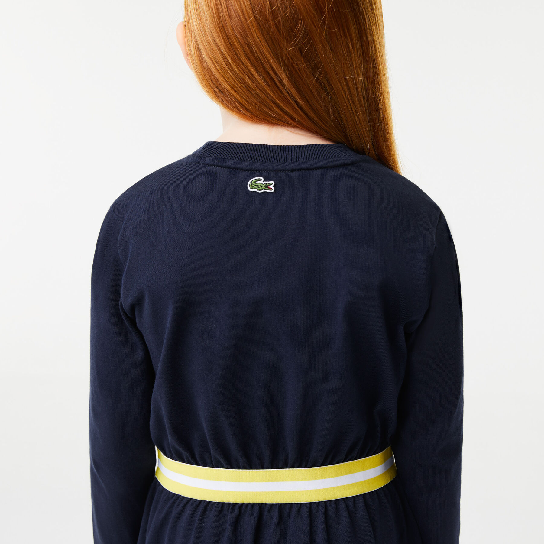 Girls' Lacoste Contrast Waist Cotton Jersey Dress girls lacoste contrast waist cotton jersey dress