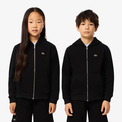 Kids' Lacoste Kangaroo Pocket Hooded Zippered Sweatshirt