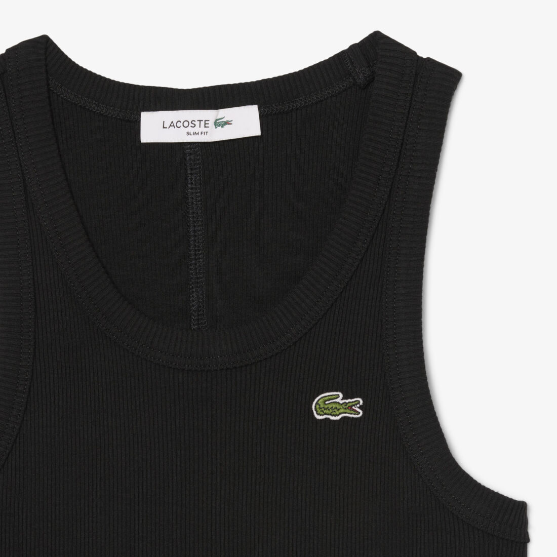 lacoste slim fit ribbed cotton tank top