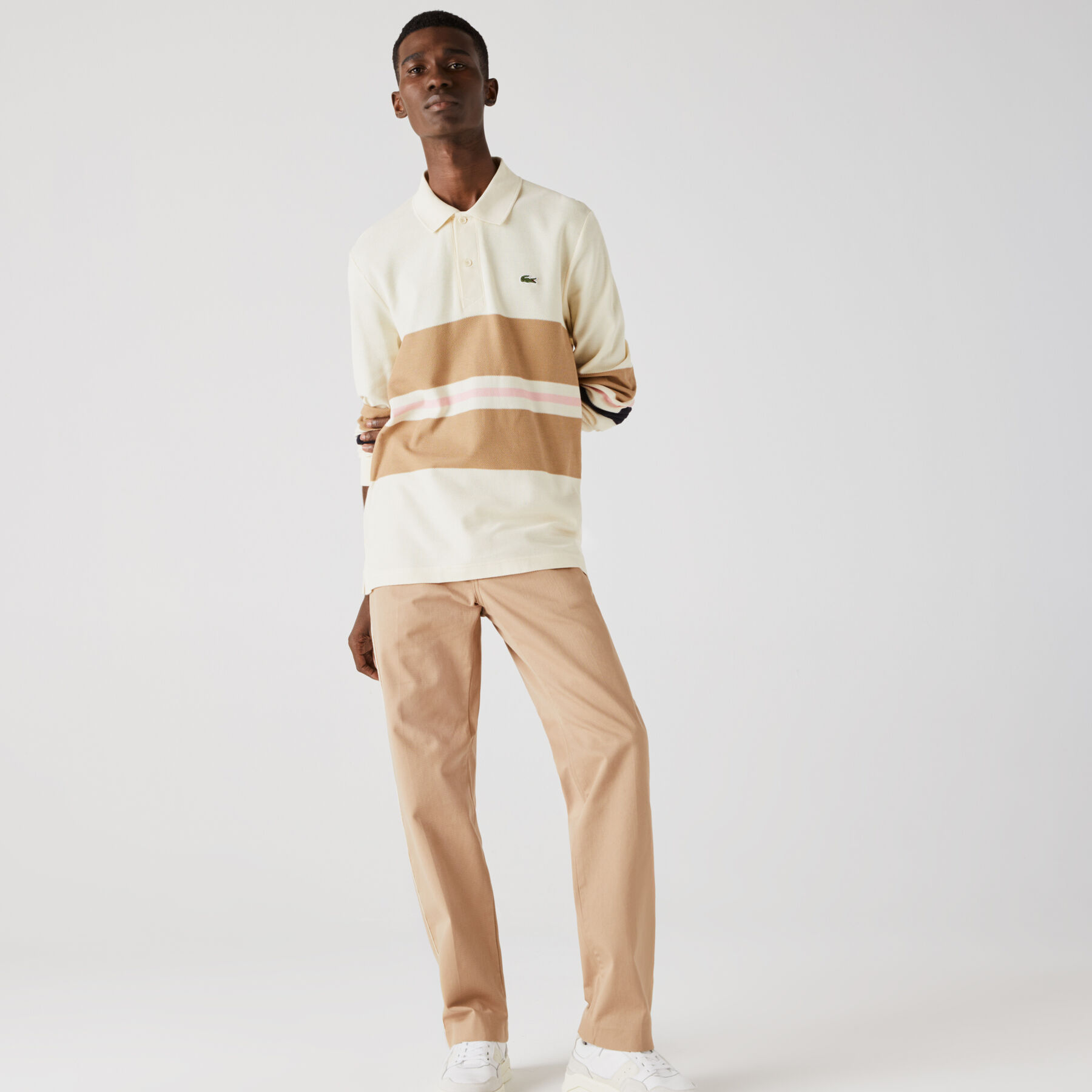 Men’s Lacoste Classic Fit Striped Cotton Polo Shirt men s lacoste classic fit striped cotton polo shirt