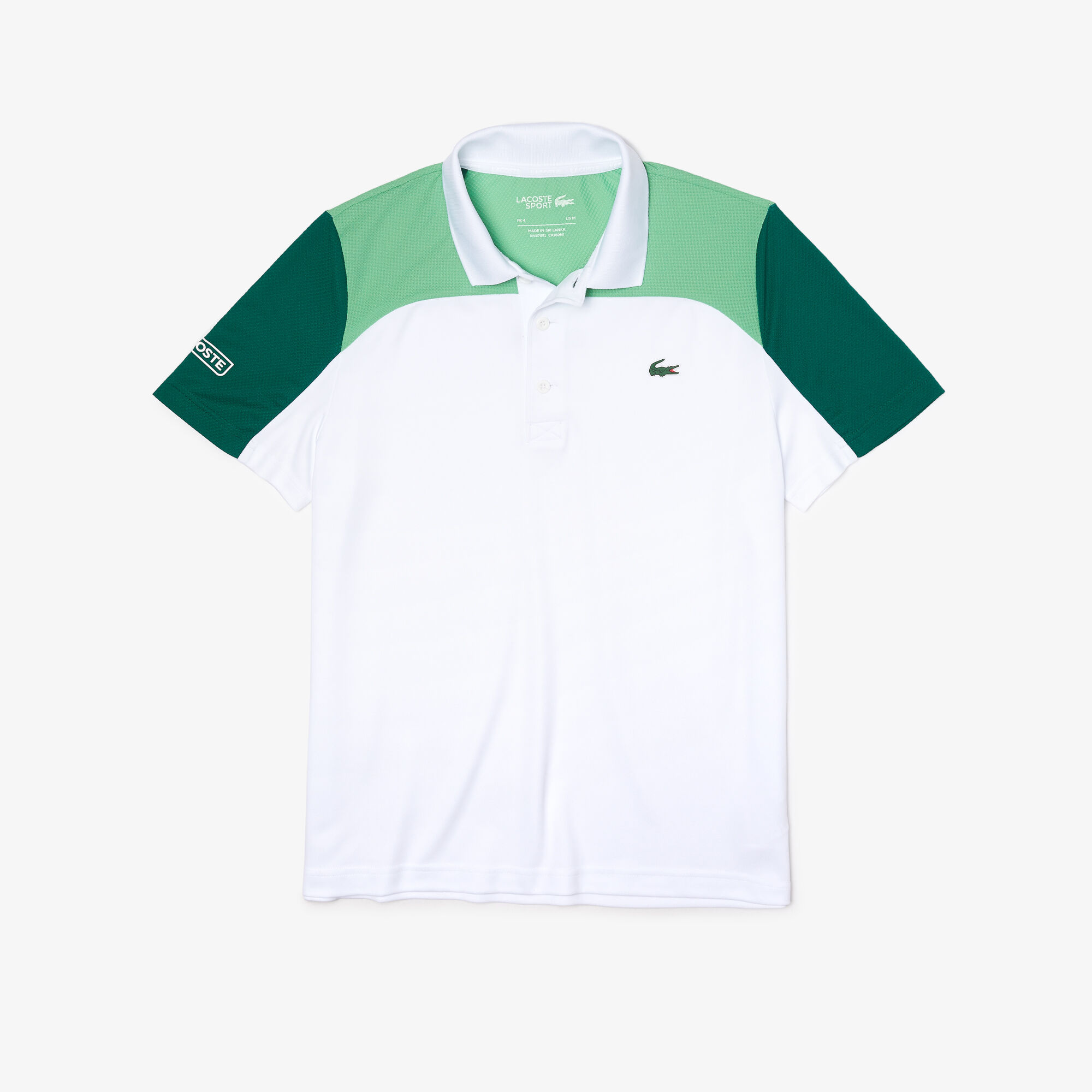 قميص بولو مسامي للتنس للرجال مع كتل لونية مجموعة Lacoste SPORT قميص بولو مسامي للتنس للرجال مع كتل لونية مجموعة Lacoste SPORT