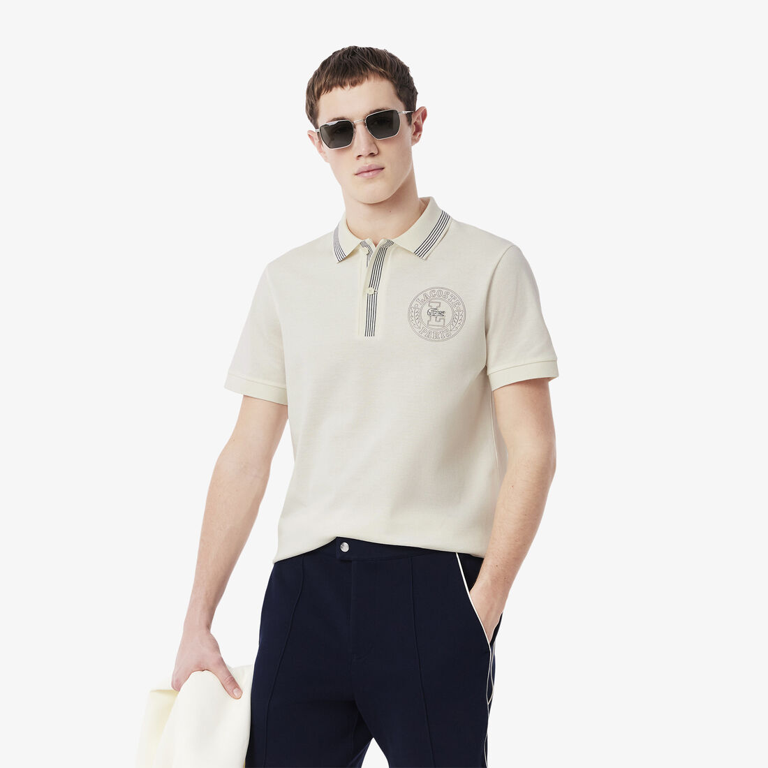 Regular Fit L.12.12 Badge Print Polo Shirt