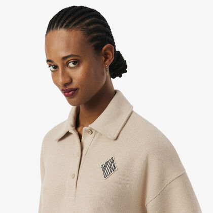 Oversized Ribbed Polo Sweatshirt