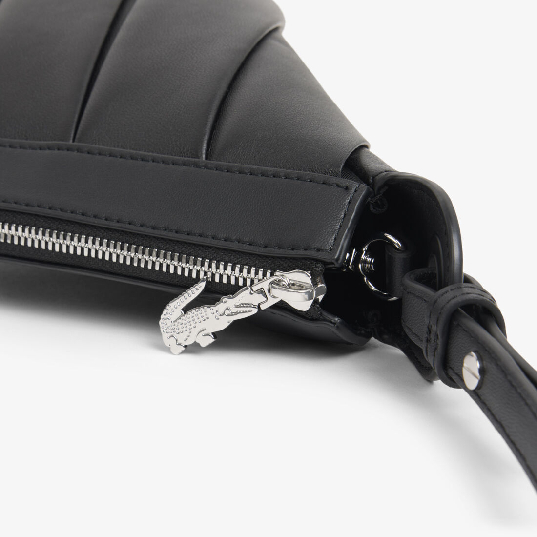 lacoste medium lenglen leather hobo bag