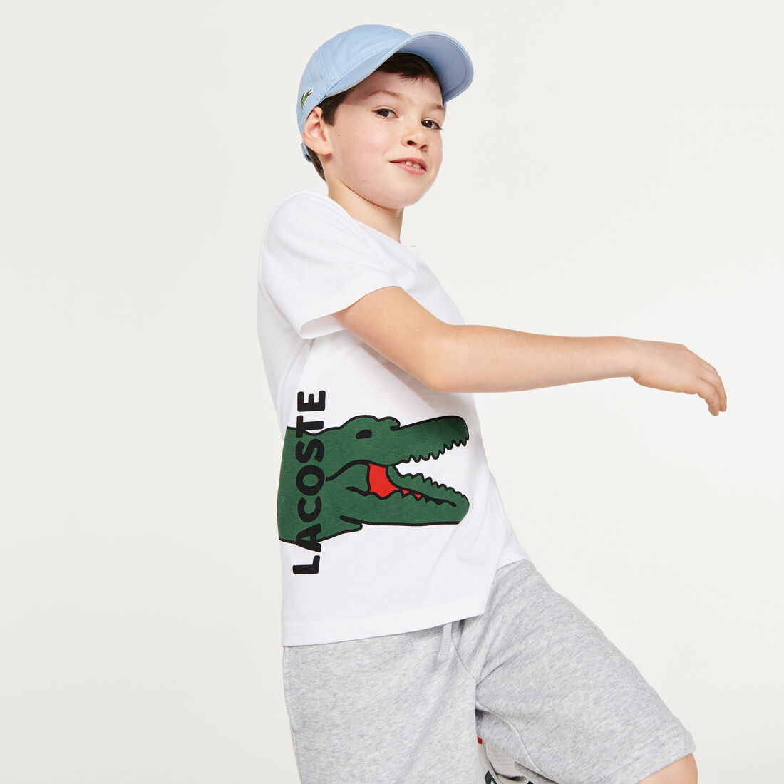 Kids' Crew Neck Printed Crocodile Cotton T-shirt Kids' Crew Neck Printed Crocodile Cotton T-shirt