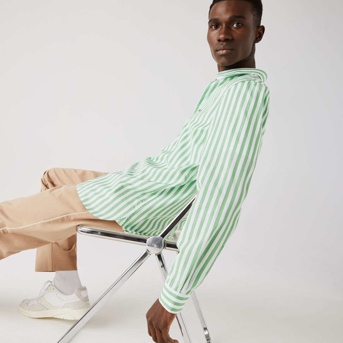 Men's Regular Fit Striped Poplin Shirt Men's Regular Fit Striped Poplin Shirt