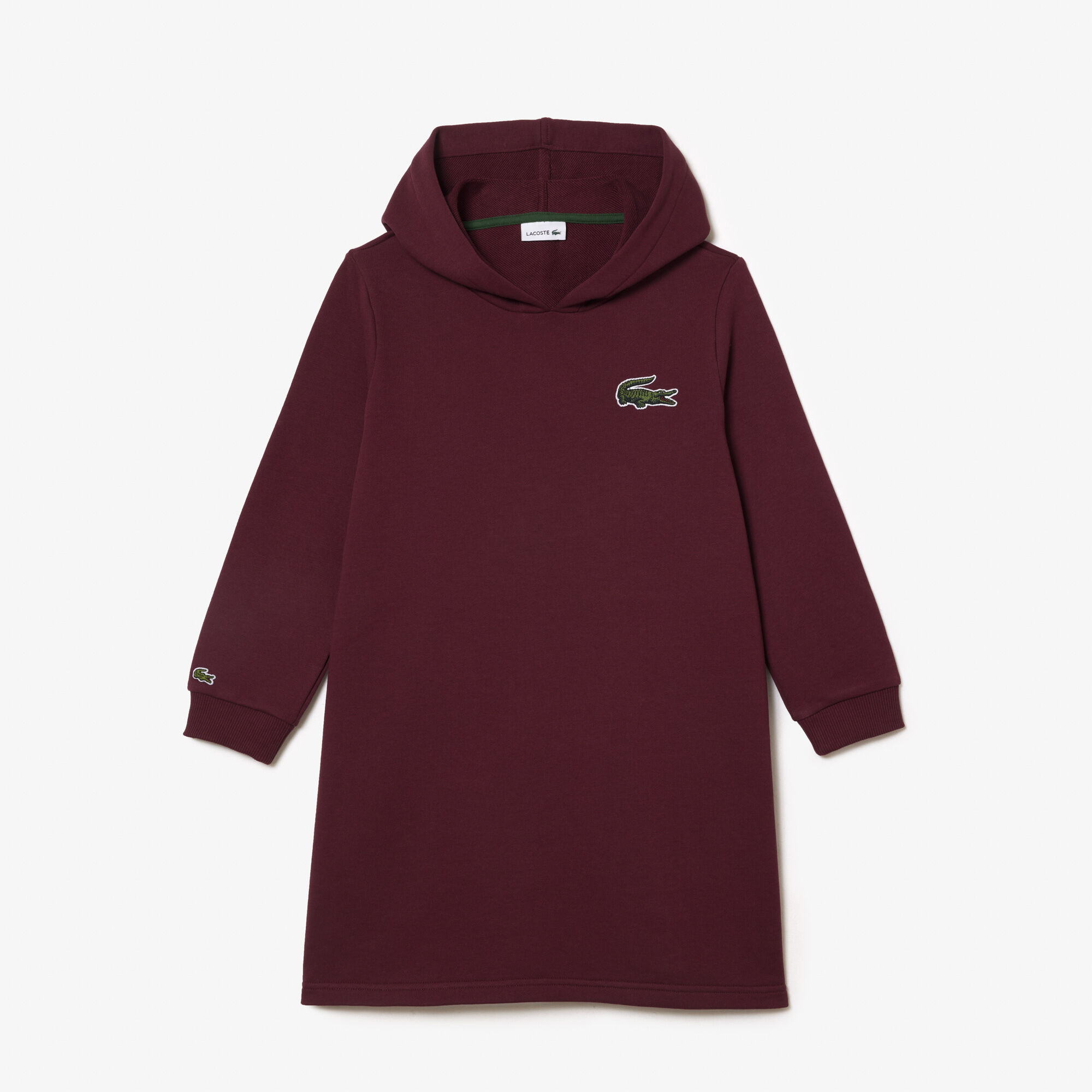 Buy Hooded Cotton Fleece Sweatshirt Dress Lacoste QA