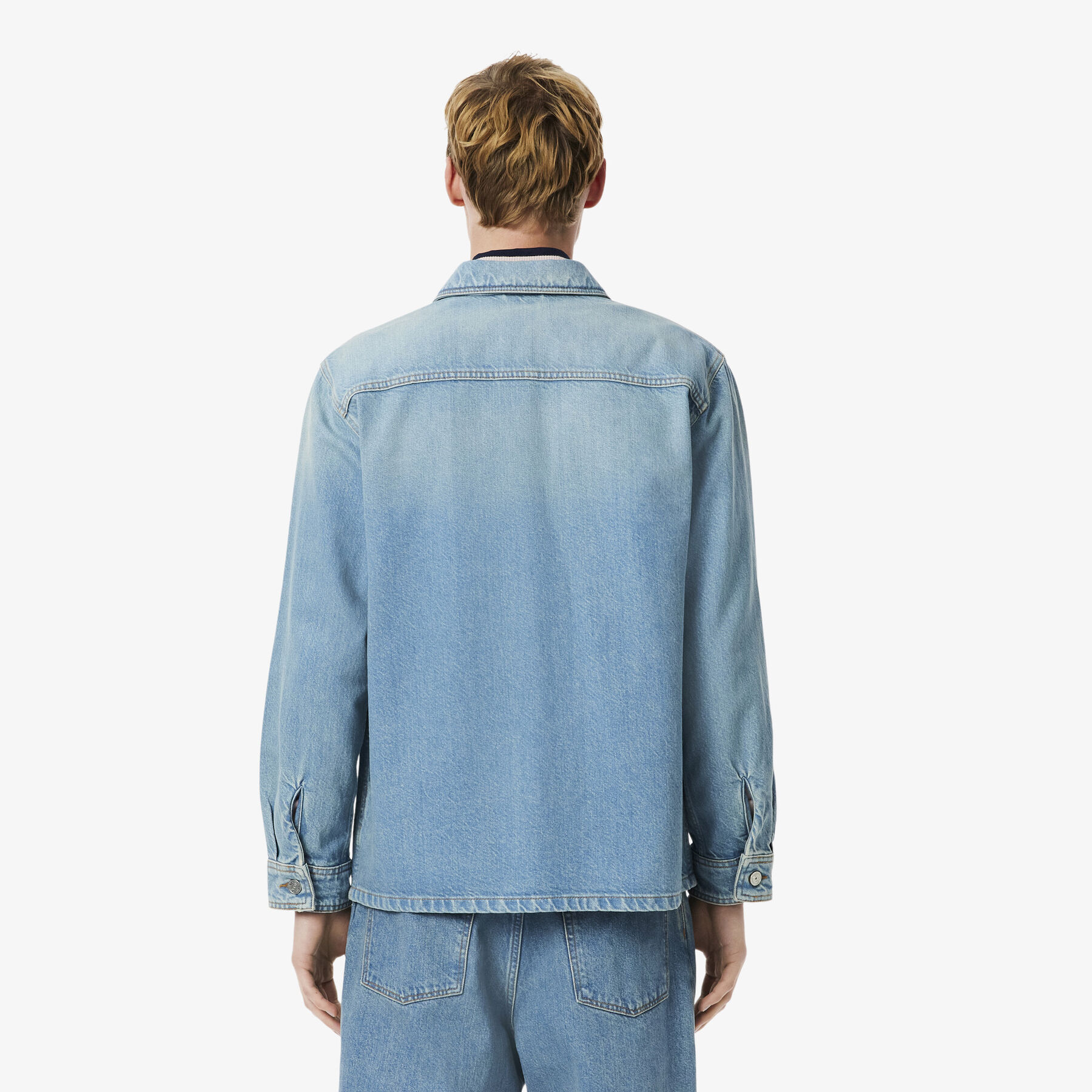 Heavy Cotton Denim Overshirt Jacket lacoste heavy cotton denim overshirt jacket