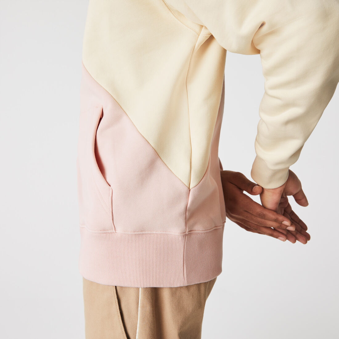 Unisex Lacoste LIVE Loose Fit Hooded Bicolour Fleece Sweatshirt Unisex Lacoste LIVE Loose Fit Hooded Bicolour Fleece Sweatshirt