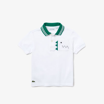 Boys' Lacoste Crocodile Pocket Organic Cotton Polo Shirt