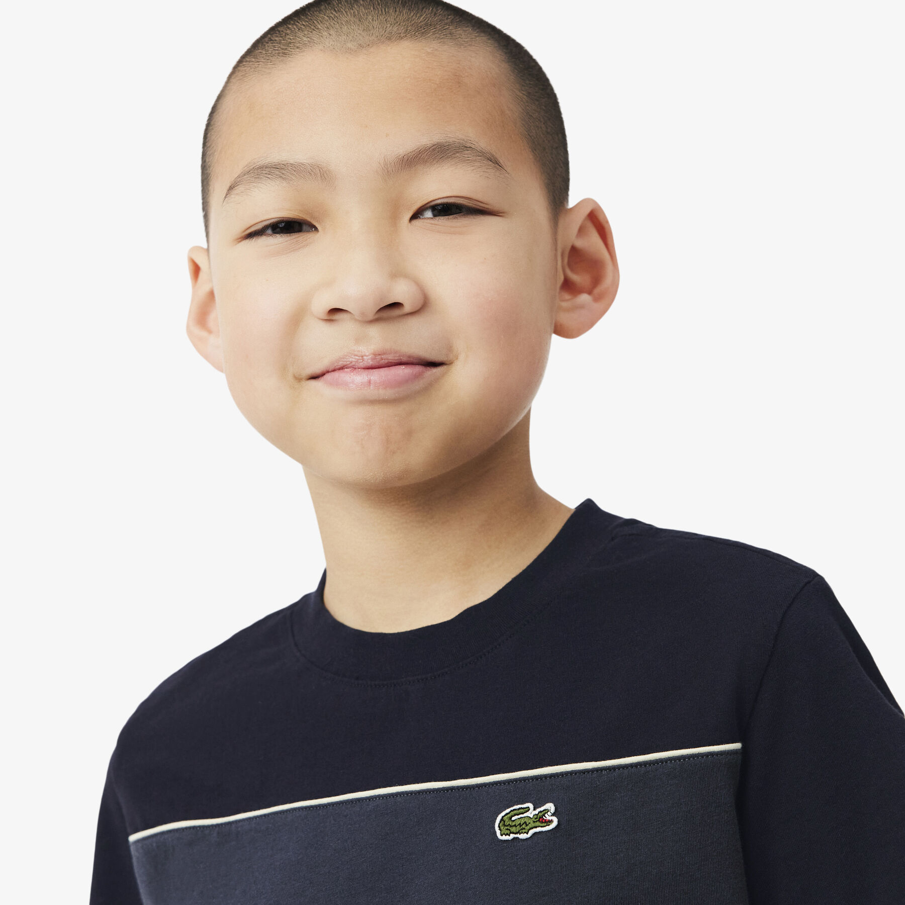 lacoste cotton colour block t shirt