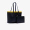 Women's Anna Reversible Contrast Band Coated Canvas Tote Bag lacoste women s anna reversible contrast band coated canvas tote bag