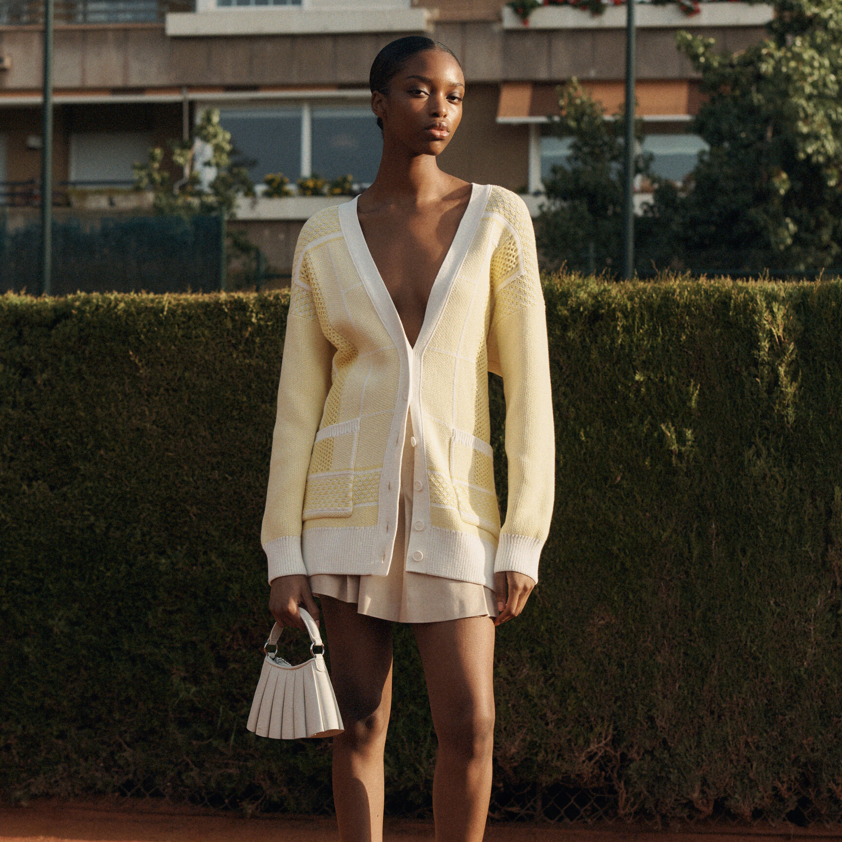 كارديجان طويل بنقشة جاكار