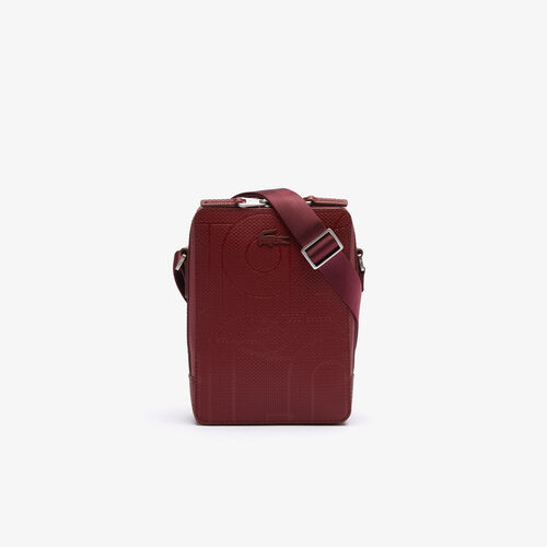 Men’s Chantaco Graphic Piqué Leather Vertical Zip Crossbody Bag