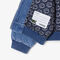 lacoste padded badge accent denim bomber jacket