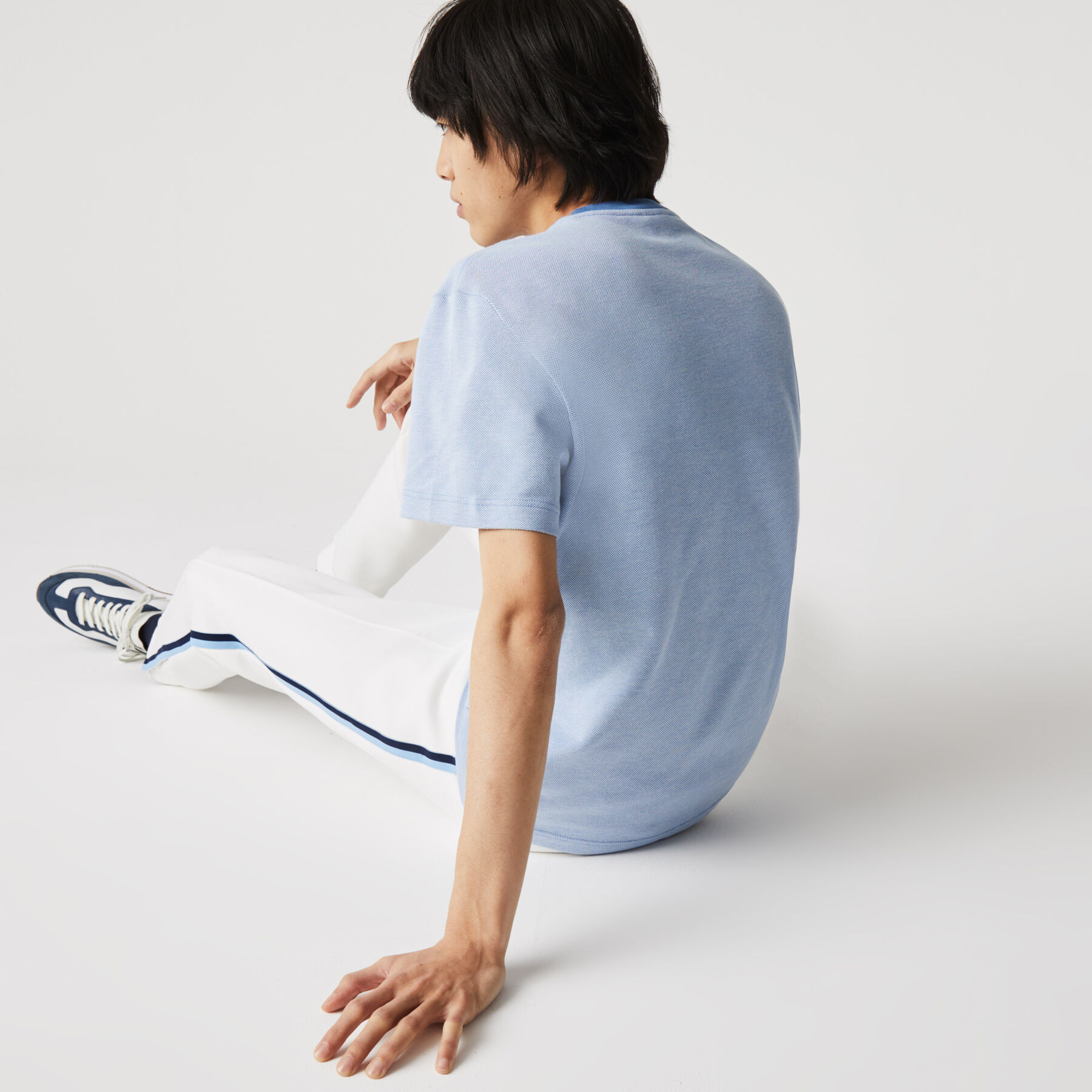 Men’s Crew Neck Textured Cotton T-shirt lacoste men s crew neck textured cotton t shirt