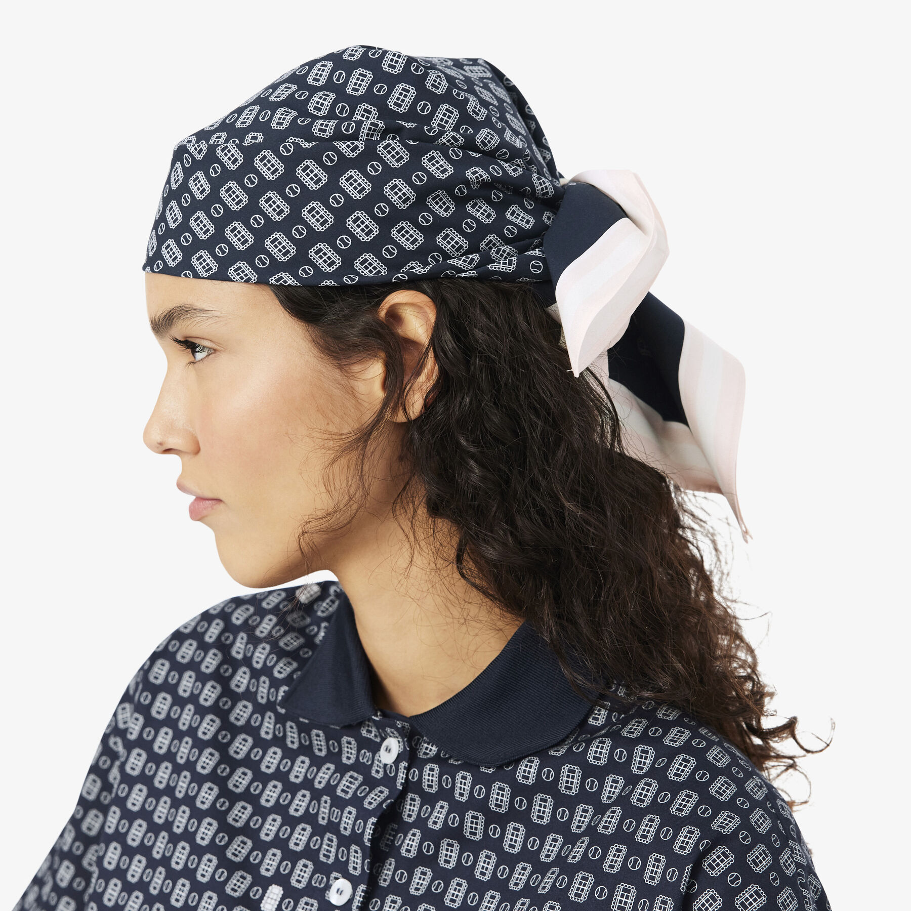 lacoste tennis print poplin scarf