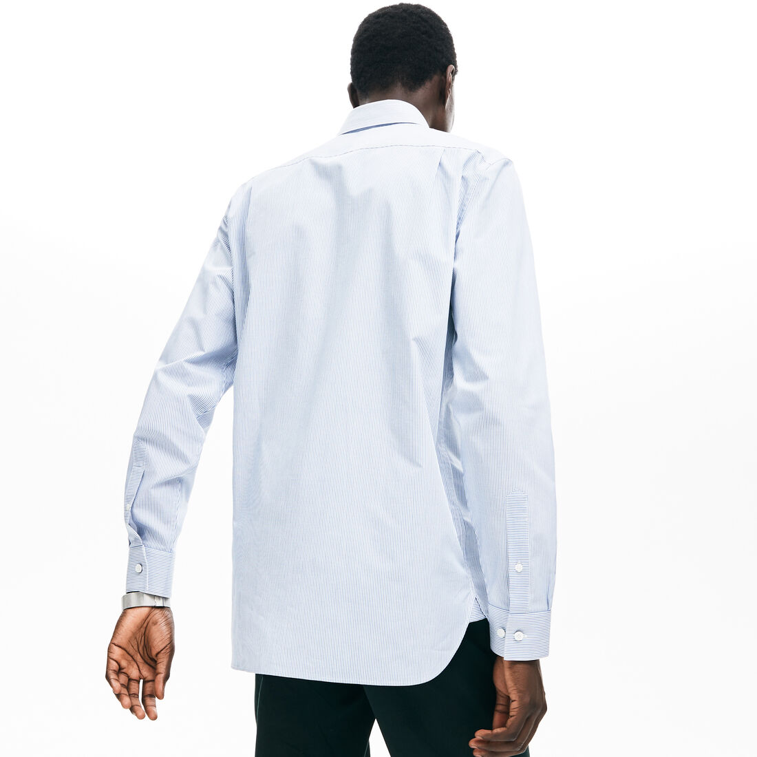 Men's Regular Fit Vertically Striped Cotton Poplin Shirt Men's Regular Fit Vertically Striped Cotton Poplin Shirt