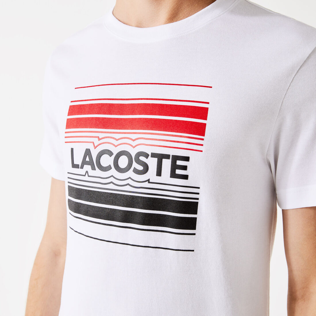 تيشيرت قطن عضوي بطبعة شعار الماركة للرجال مجموعة Lacoste SPORT تيشيرت قطن عضوي بطبعة شعار الماركة للرجال مجموعة Lacoste SPORT