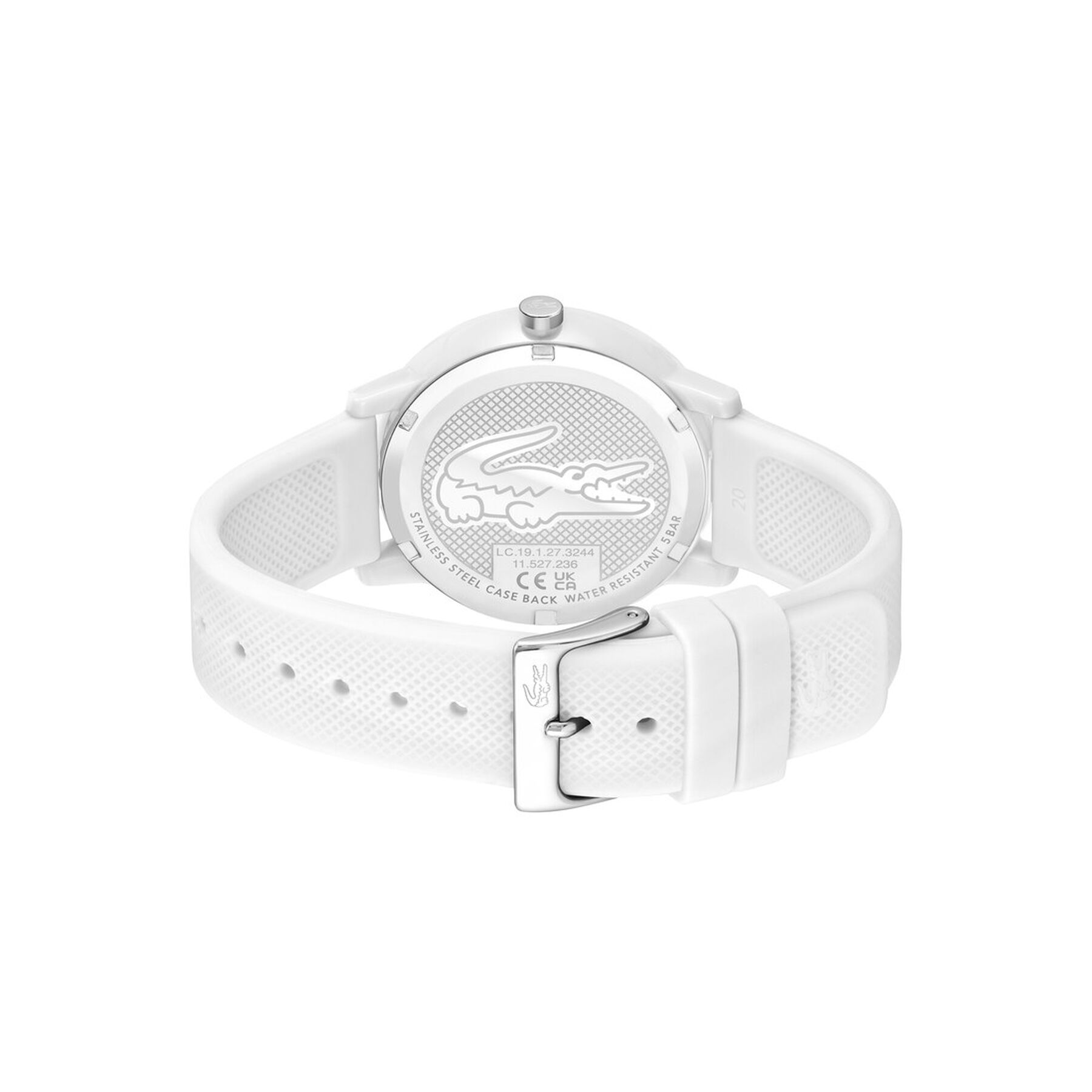 lacoste unisex white silicone strap watch