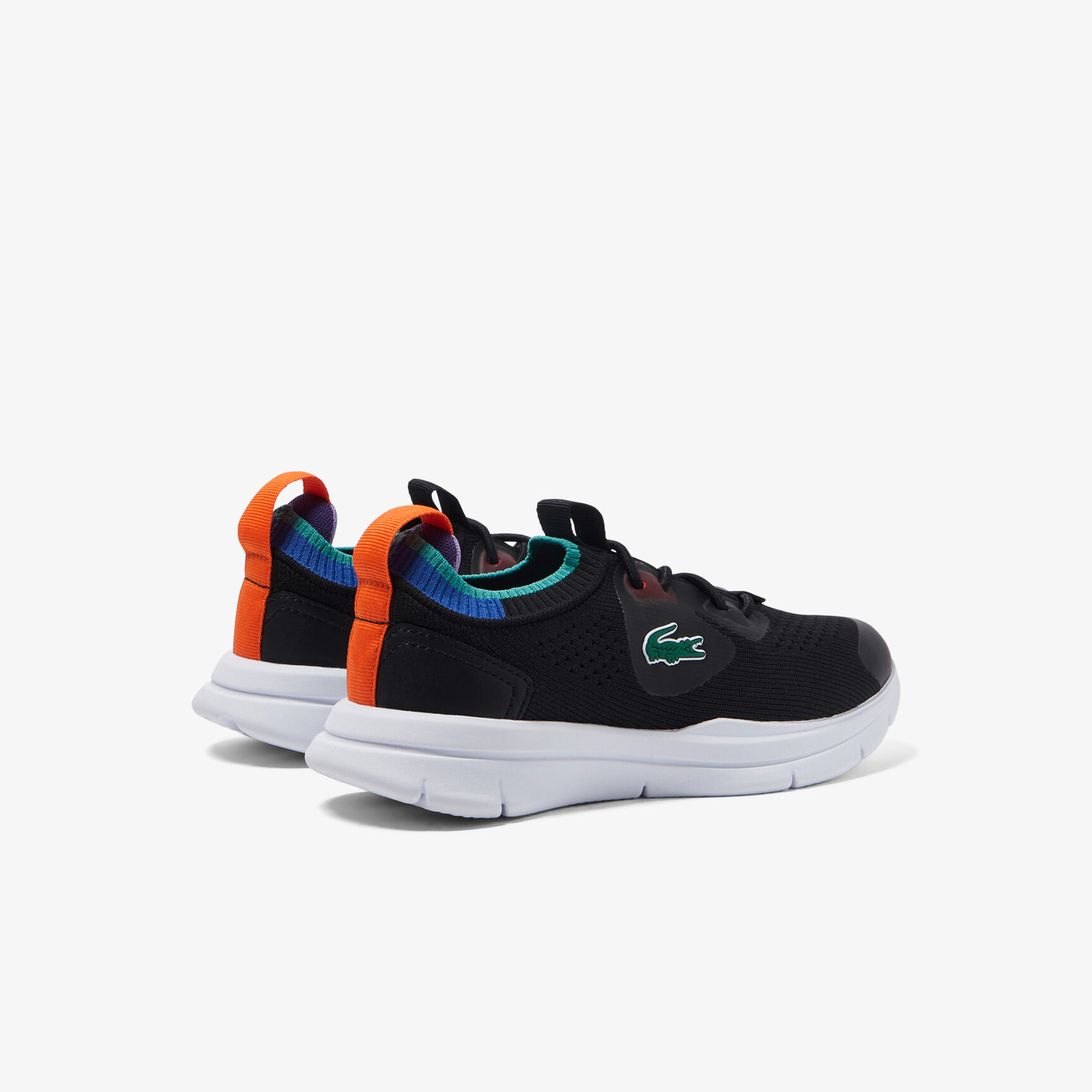 Children's Lacoste Run Spin Knit Textile Color Contrast Sneakers