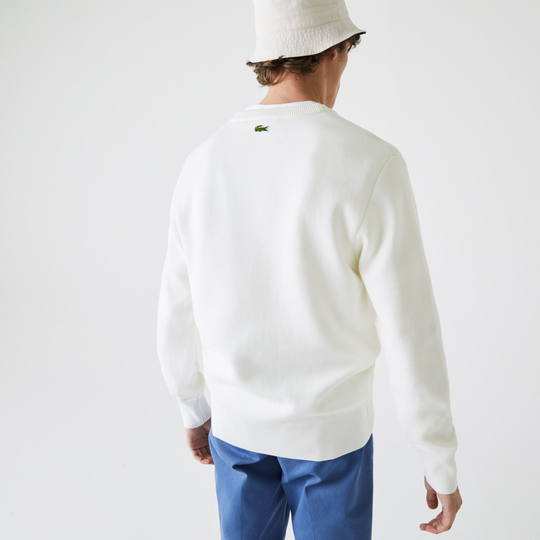 Men’s Made In France Crew Neck Embroidered Stretch Cotton Sweater Men’s Made In France Crew Neck Embroidered Stretch Cotton Sweater