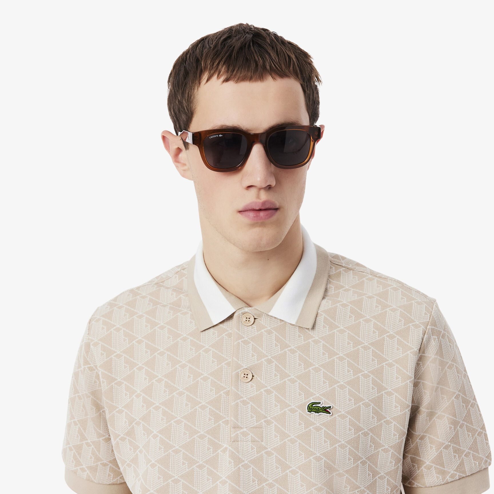 Classic Fit Monogram Jacquard Polo Shirt Classic Fit Monogram Jacquard Polo Shirt
