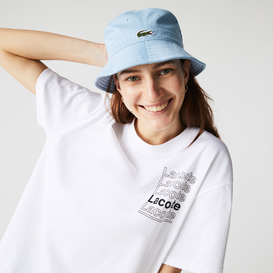 Women’s Lacoste L!VE Crew Neck Loose Print Cotton T-shirt