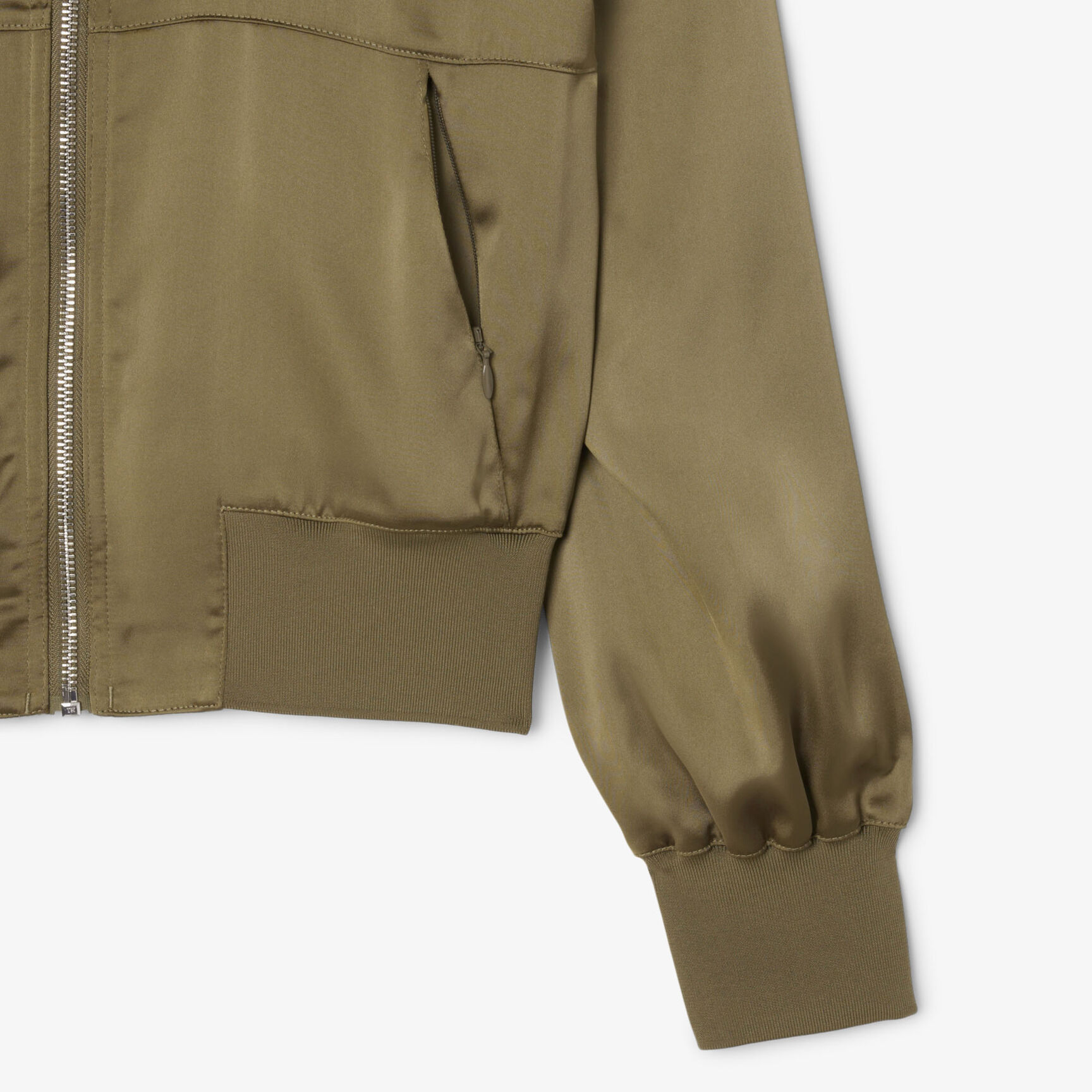 Oversized Embroidered Signature Satin Bomber Jacket