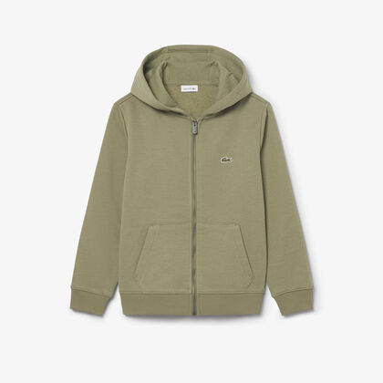 lacoste unisex brushed fleece zipped sweatshirt