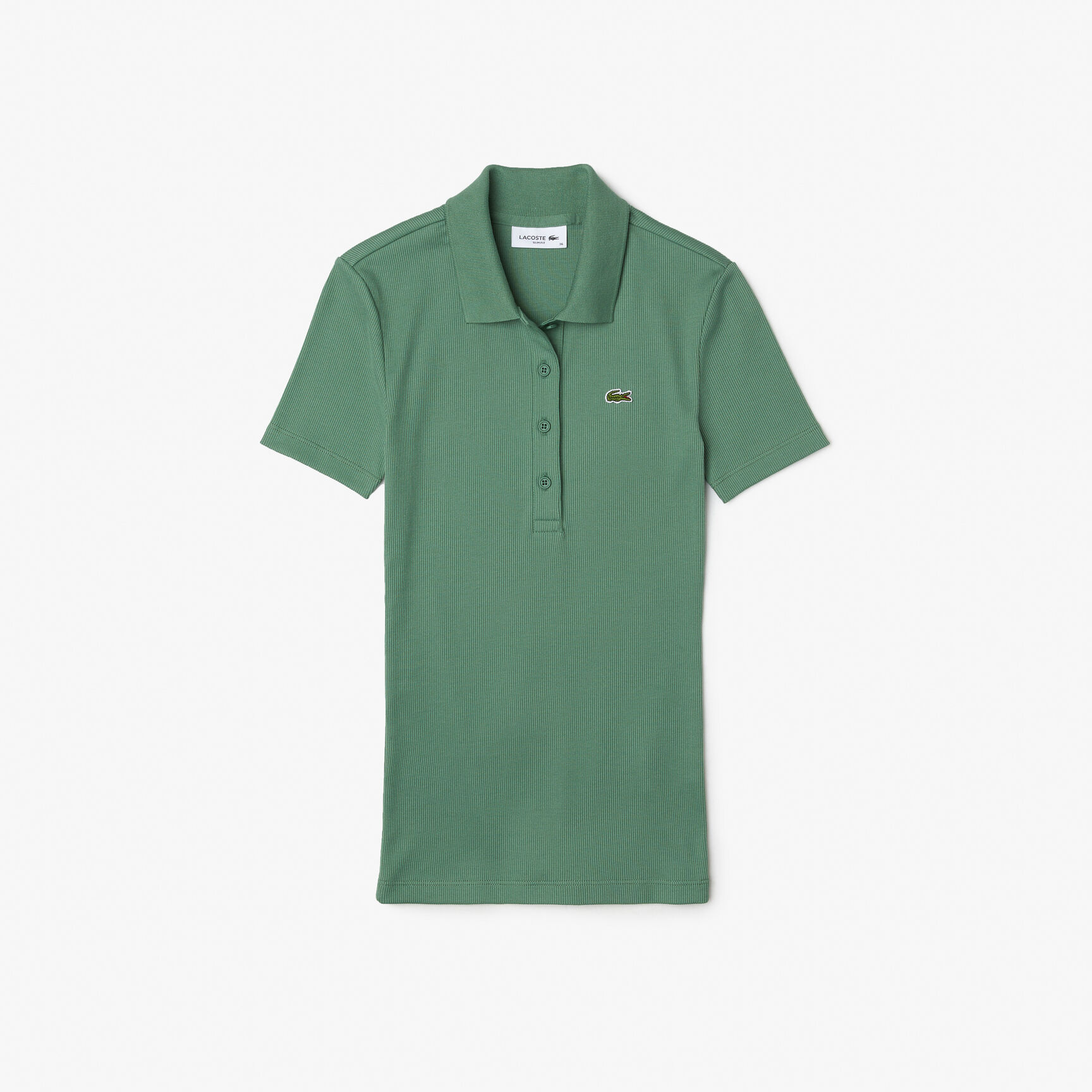 تيشيرت بولو L.12.D بقصة ضيقة من القطن المضلع