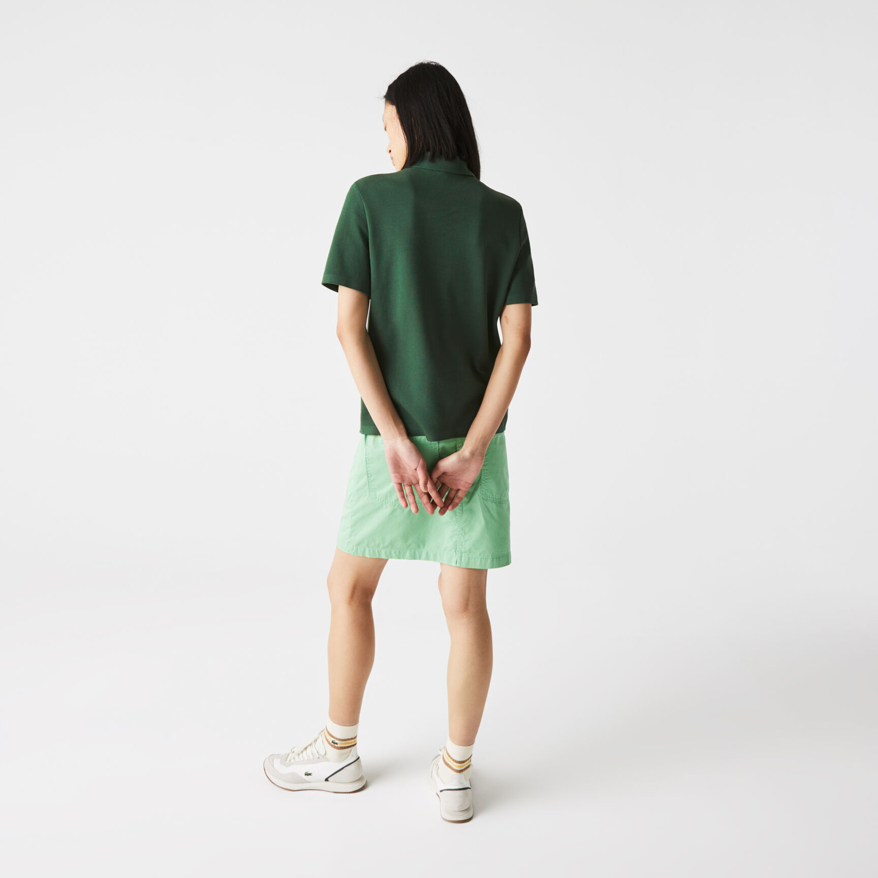 قميص بولو مقلم للنساء قصة عادية من القطن العضوي قميص بولو مقلم للنساء قصة عادية من القطن العضوي