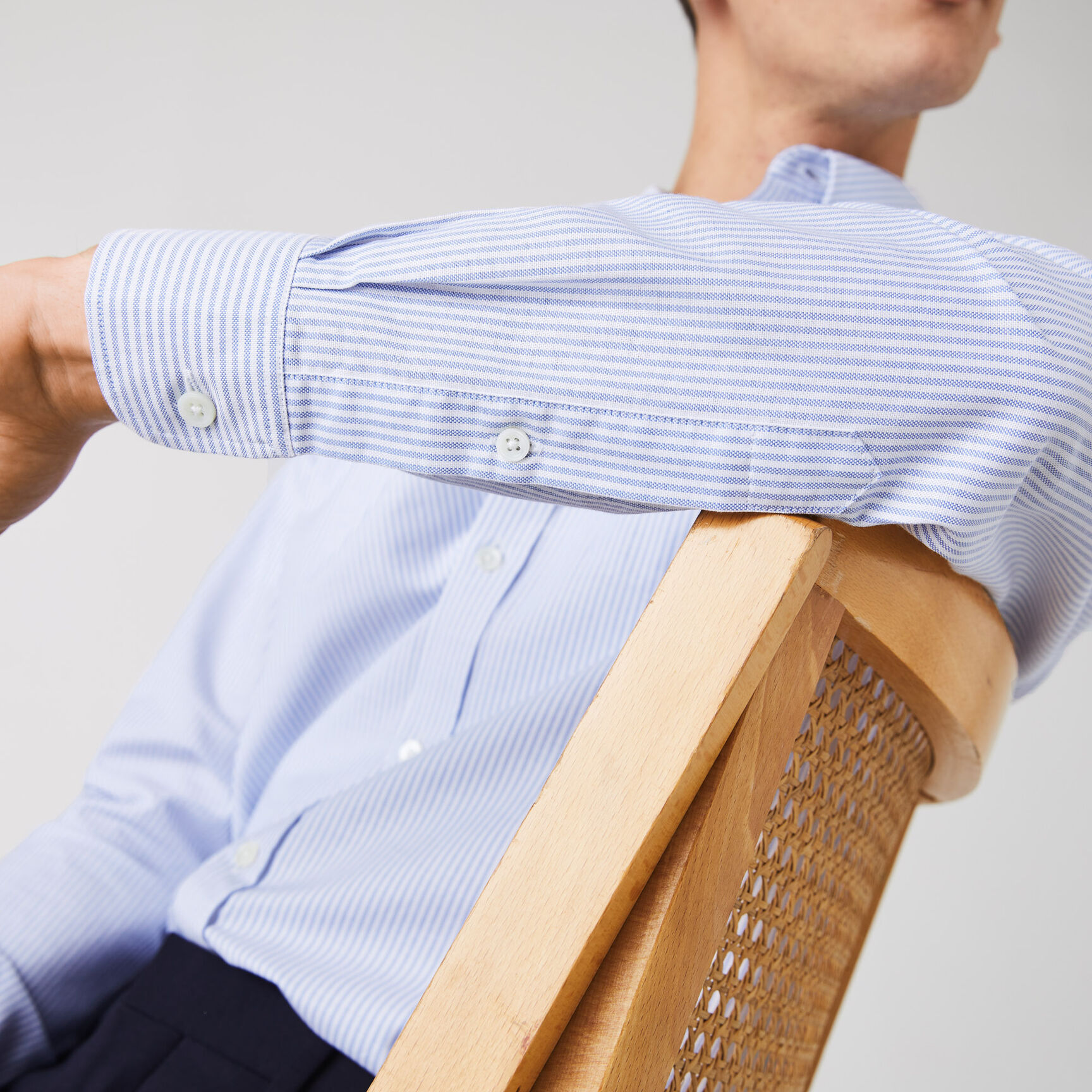 Men's Regular Fit Striped Oxford Cotton Shirt