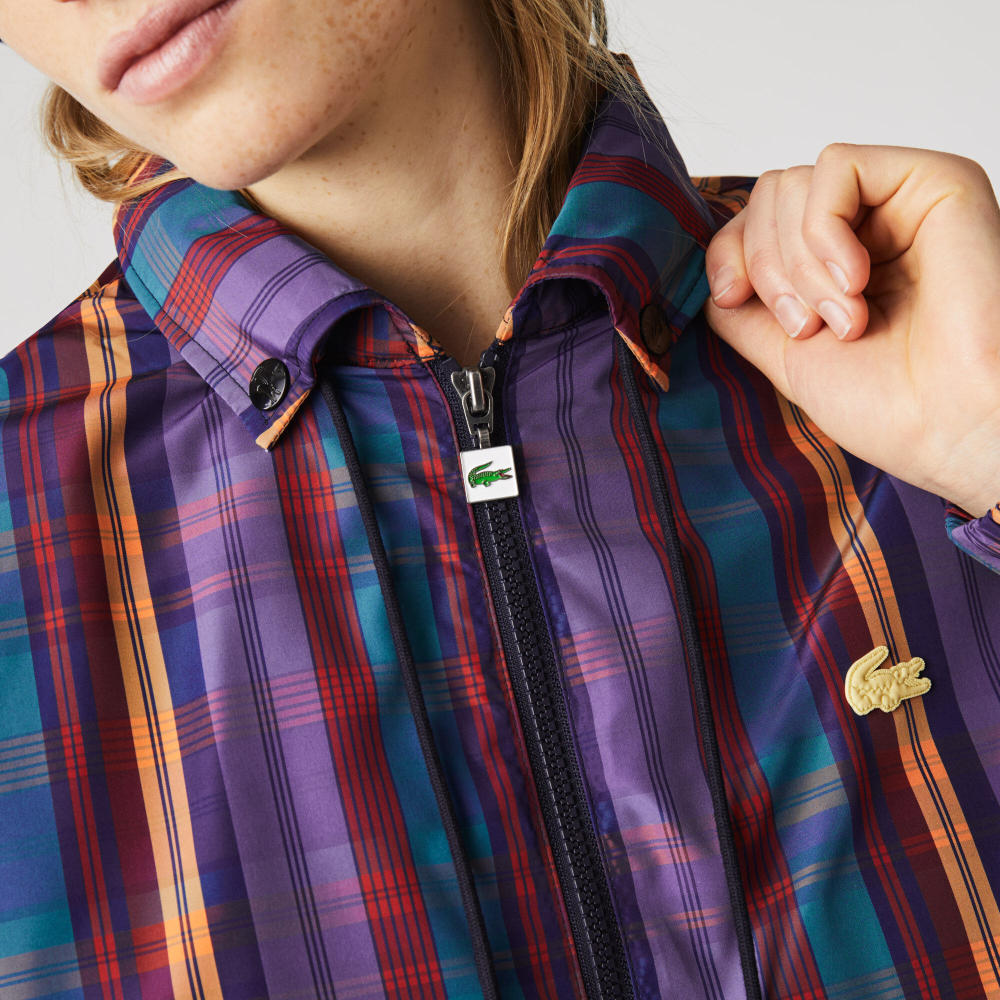 Unisex Lacoste LIVE Check Zip Windbreaker Unisex Lacoste LIVE Check Zip Windbreaker
