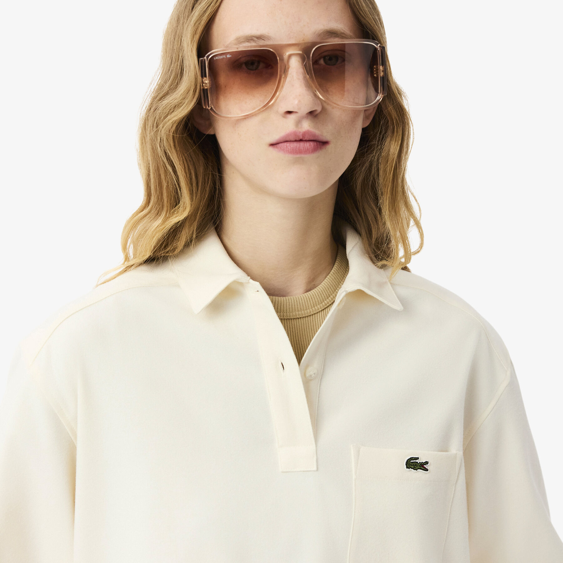 Oversized Polo Style Flannel Shirt Oversized Polo Style Flannel Shirt