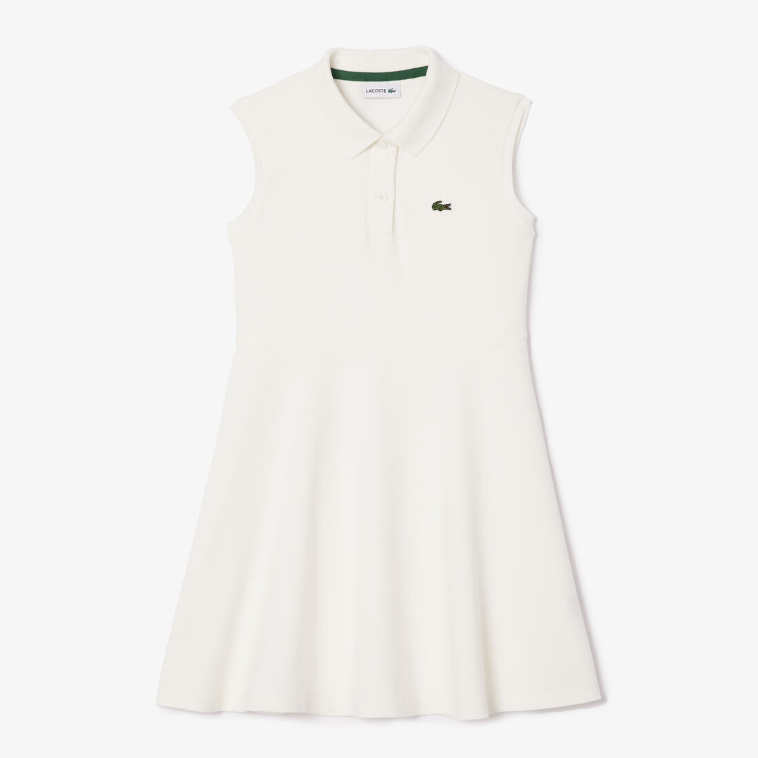 Girls' Lacoste Fit and Flare Stretch Pique Polo Dress