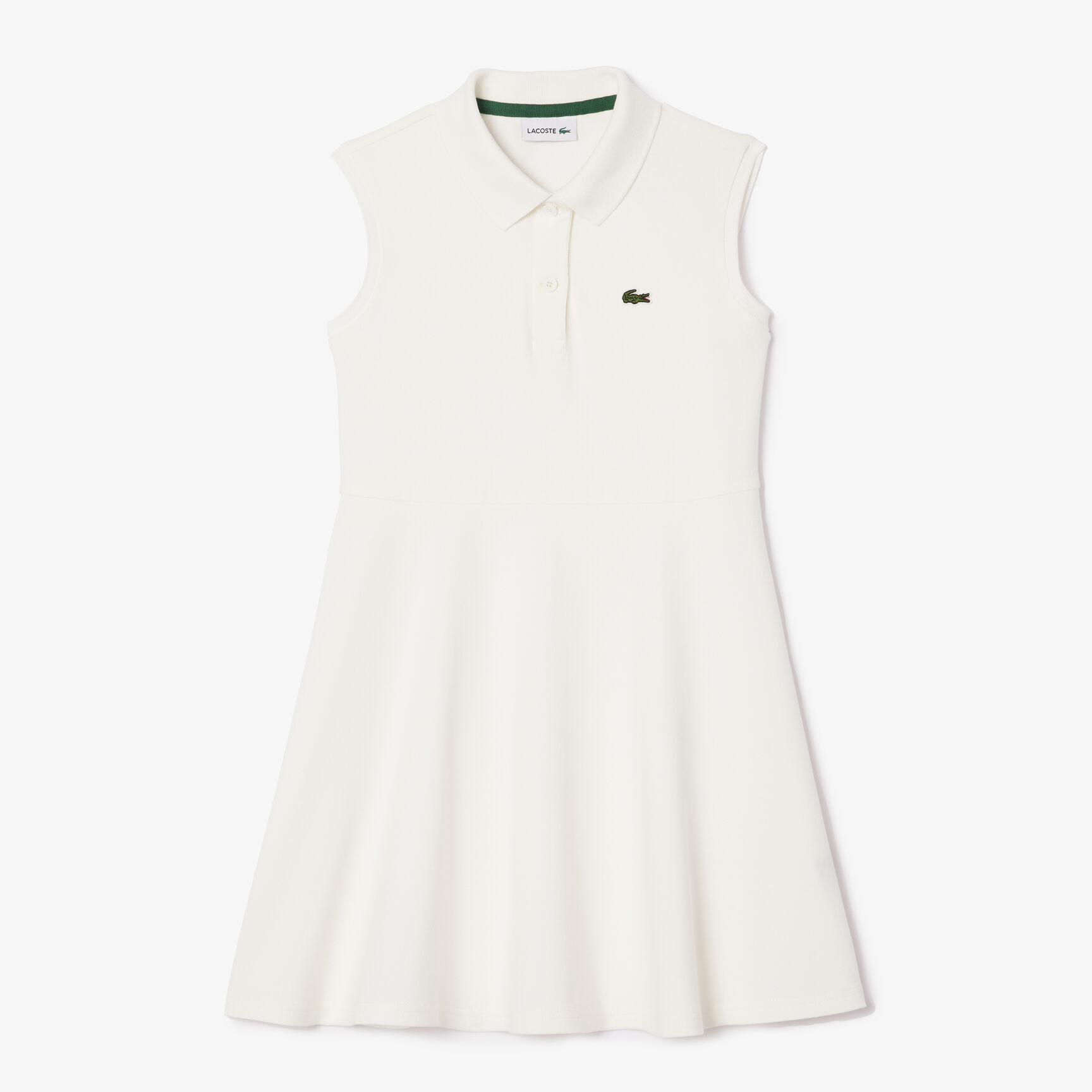 Girls' Lacoste Fit and Flare Stretch Pique Polo Dress