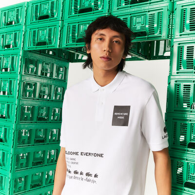 Men's Lacoste L!ve X Minecraft Loose Fit Organic Cotton Polo Shirt