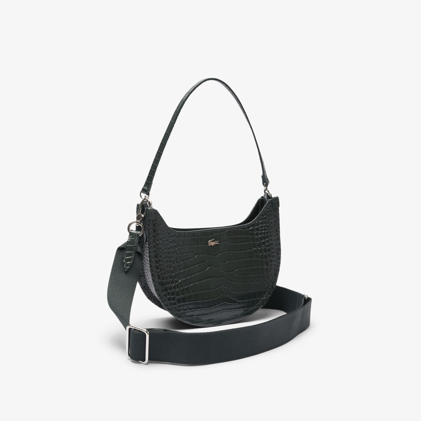 حقيبة شانتاكو صغيرة من الجلد المنقوش على شكل نصف قمر