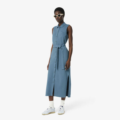 Long Stretch Mini Pique Polo Dress