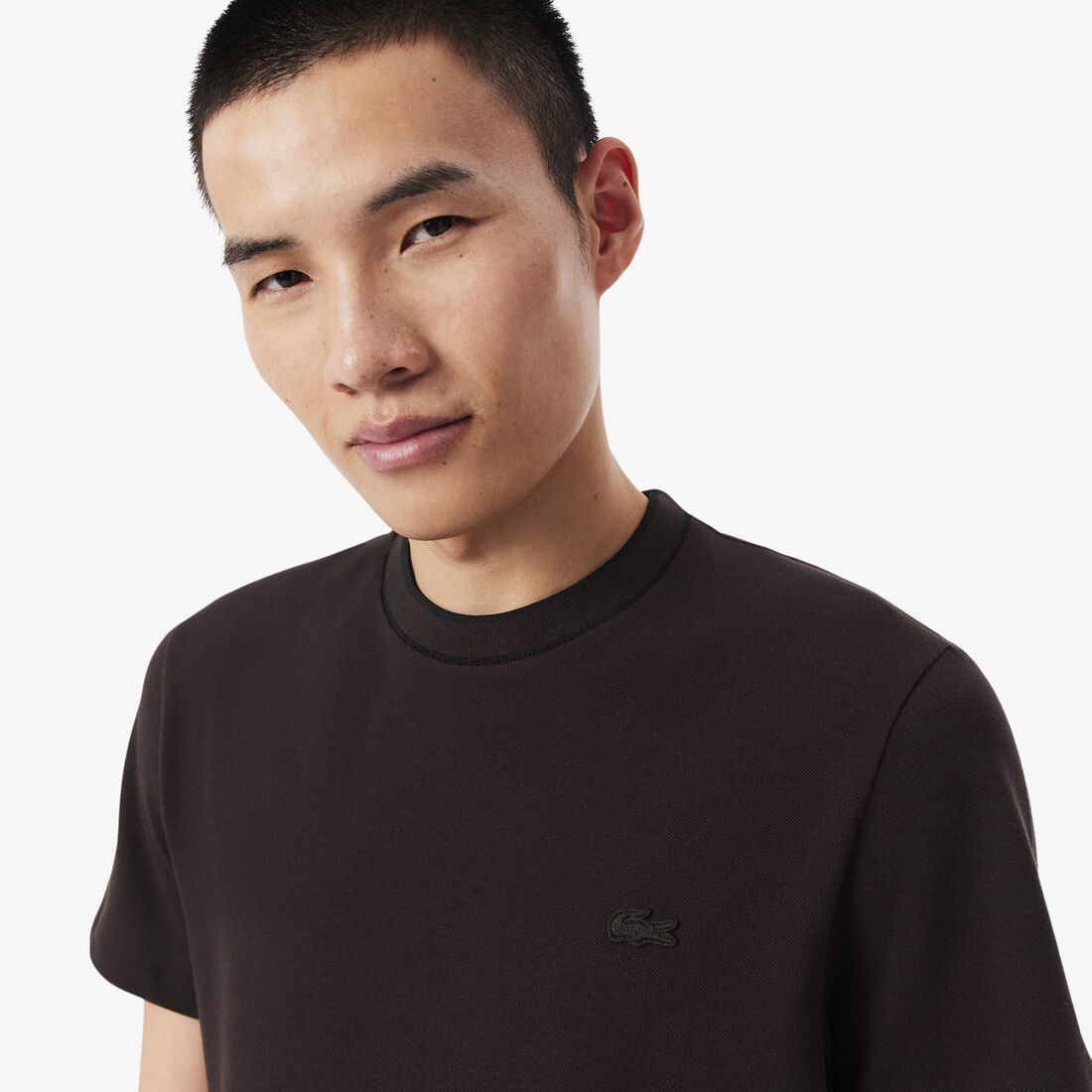 Stretch Pique Stripe Collar T-shirt Stretch Pique Stripe Collar T-shirt