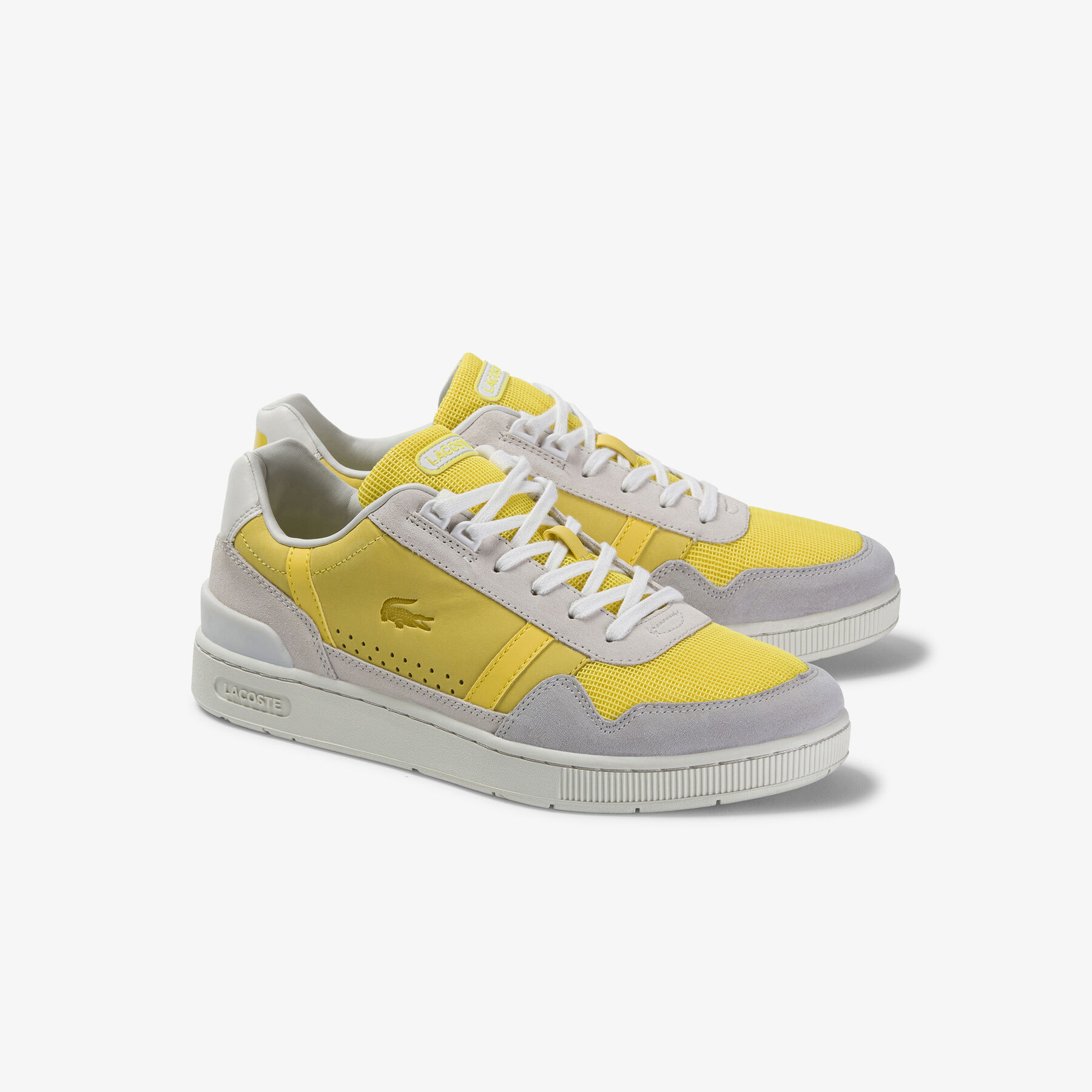 lacoste men s t clip suede sneakers
