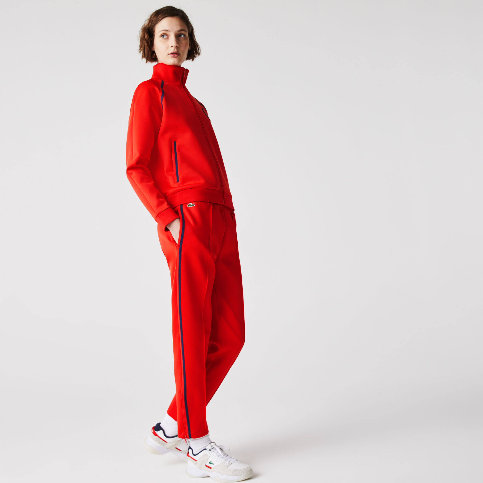 Buy Women s Straight Cut Contrast Bands Tracksuit Pants Lacoste QA
