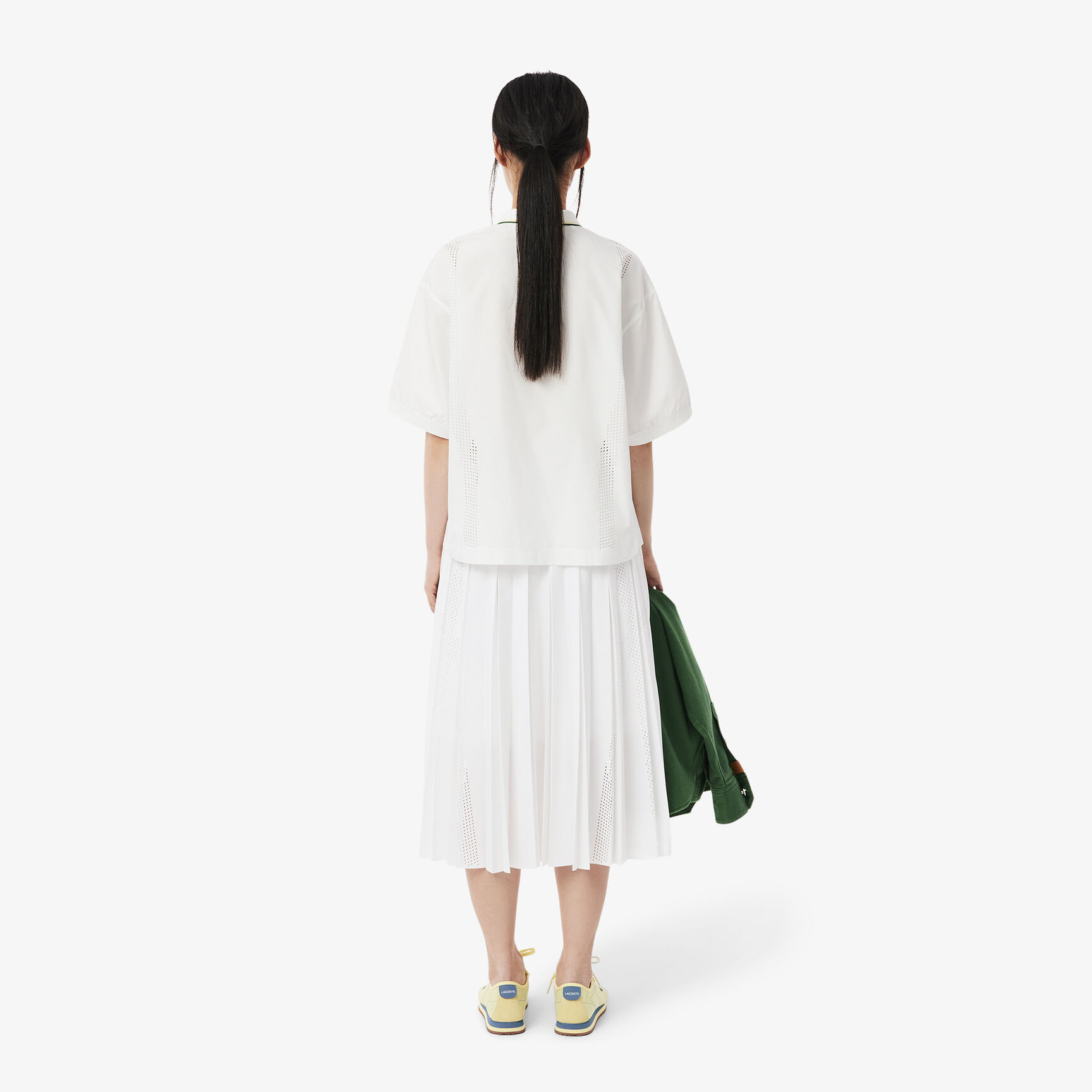 Asymmetric Pleated Midi Skirt